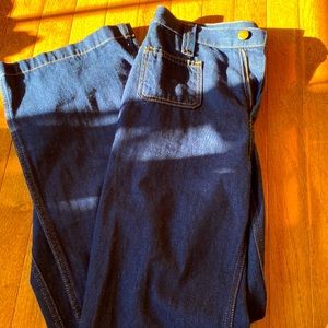 Christy Dawn Lulu Dark Wash Cropped Kick Flare Jeans